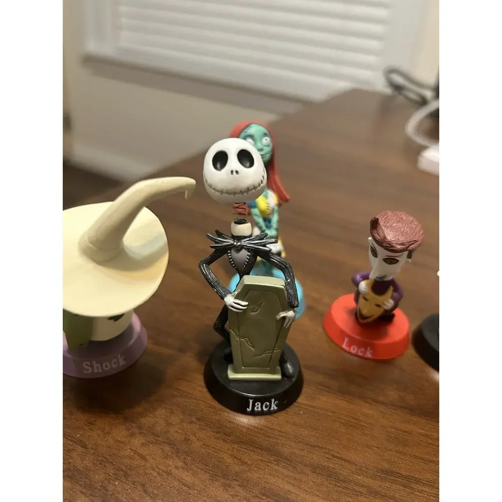 Disney Nightmare Before Christmas 6 Of The Mini Bobble Spring Head Figures READ